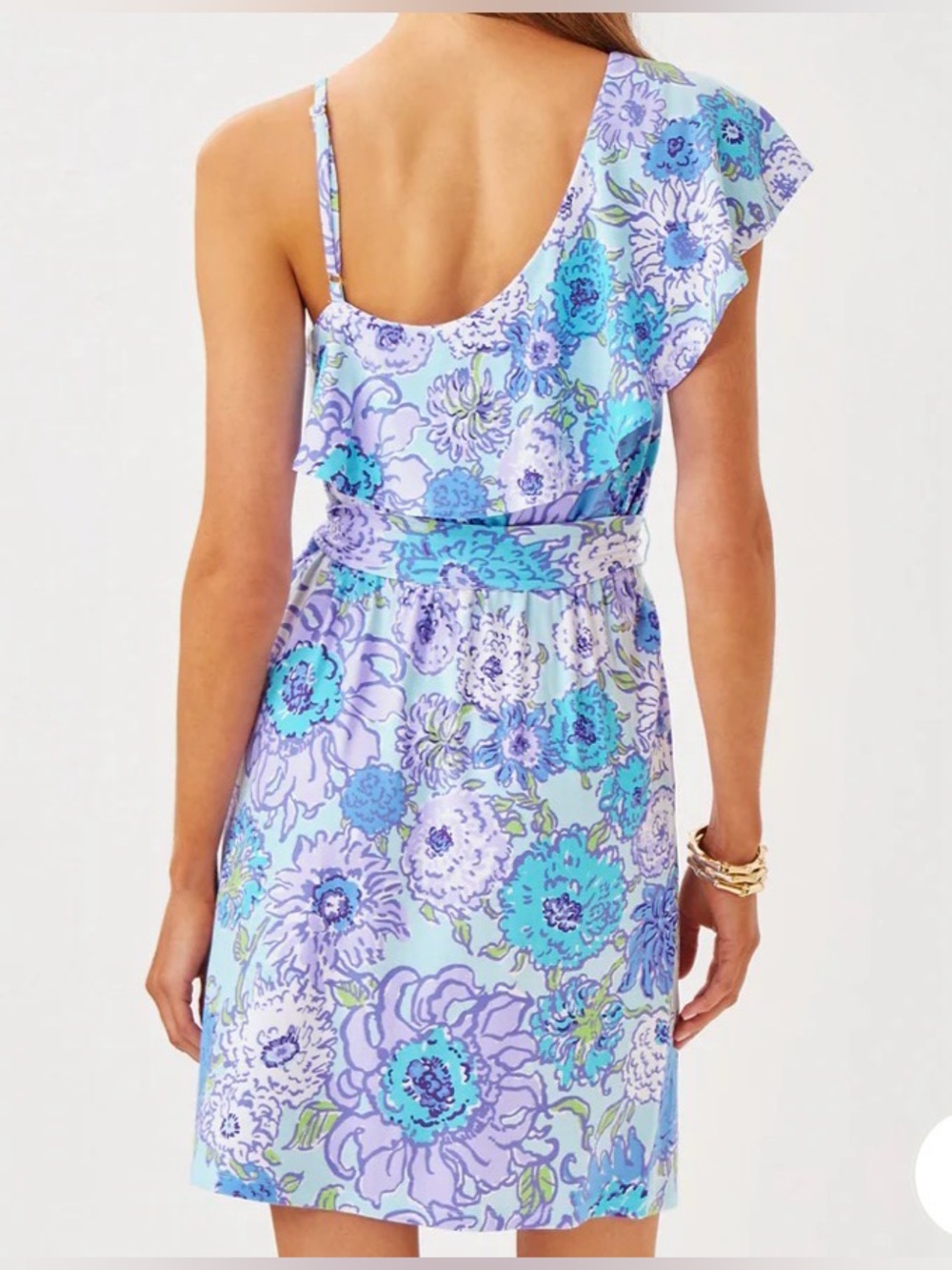 NWT Lilly Pulitzer Asher Dress Size Large Multi Let it Gogh Asymmetrical - Picture 3 of 8